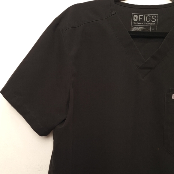FIGS Technical Collection Three Pocket Scrub Top FM1500 Men's Black Size M - Picture 3 of 16